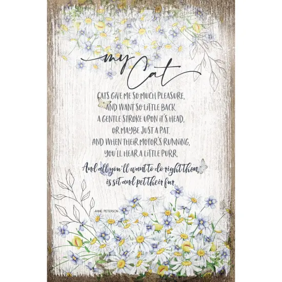 Dexsa My Cat -Cats Give Inspirational Wood Plaque 6 inches x 9 inches {1}