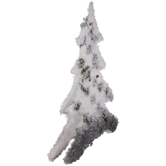 Northlight LED Lighted 2D Tinsel and Pine Christmas Tree Decoration - 27.5" White {6}
