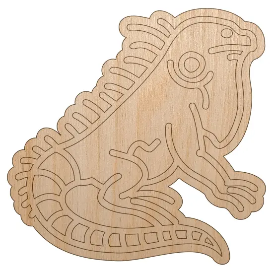 Lounging Lizard Iguana Unfinished Wood Shape Piece Cutout for DIY Craft Projects {7}