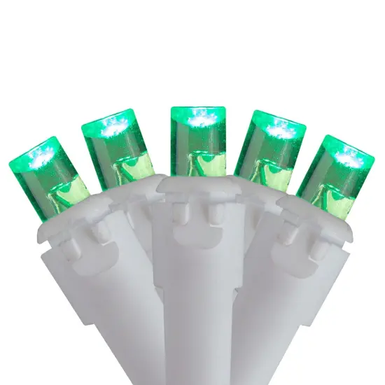 Northlight LED Wide Angle Icicle Christmas Lights - Green - 5.5' White Wire - 100ct {3}