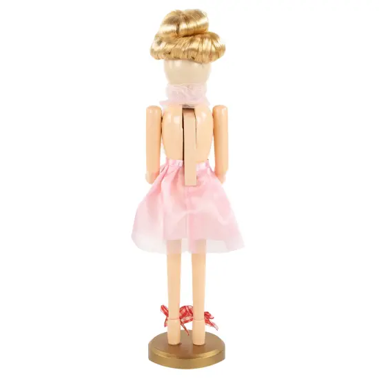 Nutcracker Factory 15.5" Pink Tutu Blonde Wooden Ballerina Wooden Christmas Nutcracker {6}