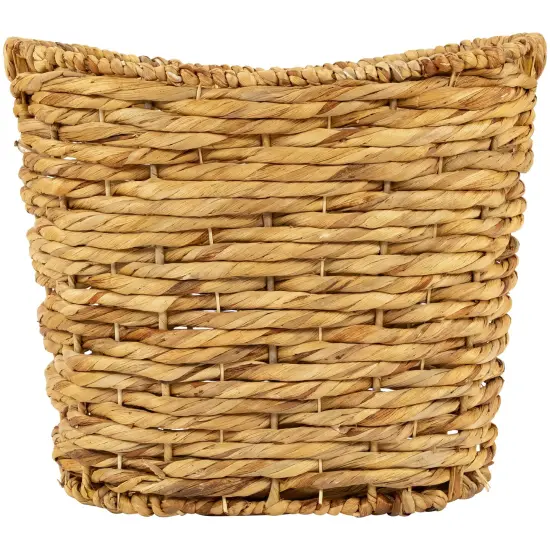 Northlight Set of 3 Oval Braid Weave Water Hyacinth Baskets with Built-in Handles 17.25" Brown {5}