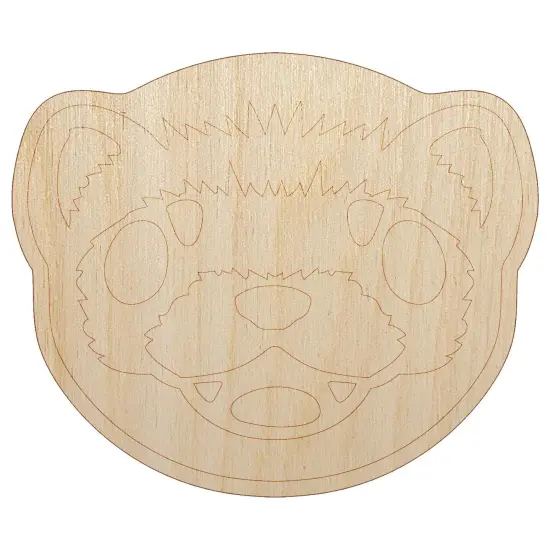 Cute Ferret Face Unfinished Wood Shape Piece Cutout for DIY Craft Projects {7}