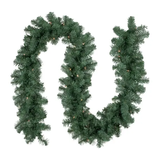 Northlight 9' x 12" Pre-Lit Colorado Blue Spruce Artificial Christmas Garland, Clear Lights Green {1}