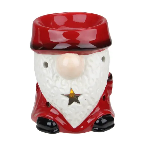 Northlight Ceramic Christmas Star Gnome Tealight Candle Holder - 4.75 - Red {1}