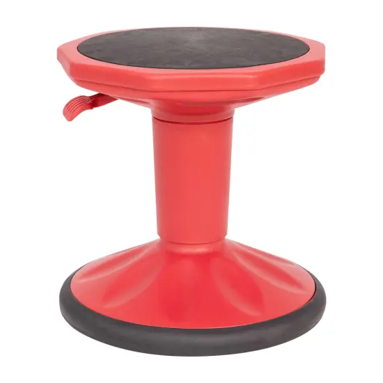 Emma and Oliver Saylor Height Adjustable Active Motion Stool for Kids with Weighted Rubber Non-Slip Bottom Red {2}