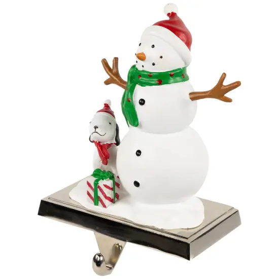 Northlight 6" Snowman and Puppy Christmas Stocking Holder White {5}