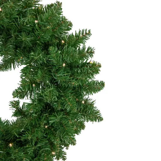 Northlight Pre-Lit Vernon Pine Artificial Christmas Wreath, 24-Inch, Warm White LED Lights Green {5}