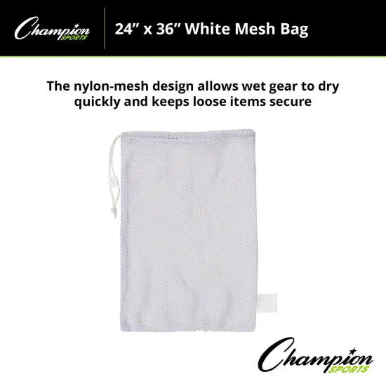 Equipment Bag, Mesh, 24" x 36", White, Pack of 3 {6}