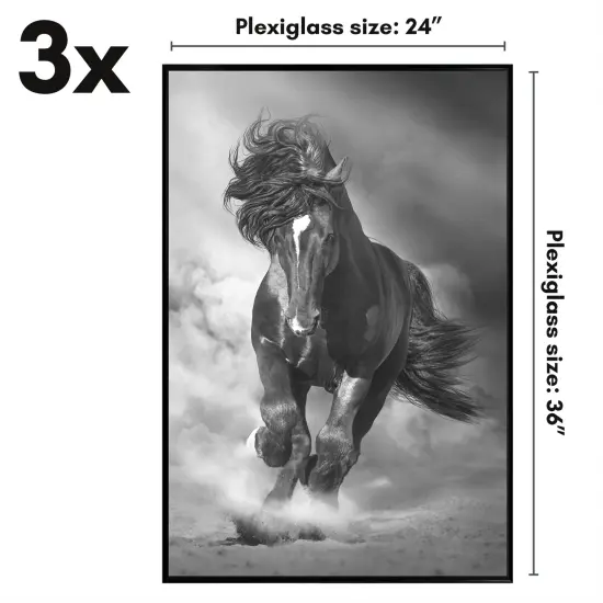 Americanflat Snap-In Picture Frame in Black - Set of 3 - Poster Frame with Slimline Molding, Plexiglass Cover, and Hanging Hardware - Black {2}