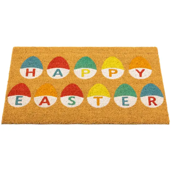 Northlight Natural Coir Happy Easter Egg Outdoor Doormat 18" x 30" Multi {4}
