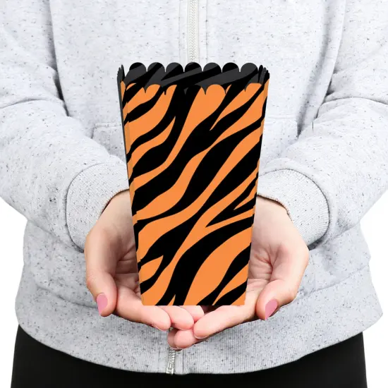 Big Dot of Happiness Tiger Print - Jungle Party Favor Popcorn Treat Boxes - Set of 12 {6}