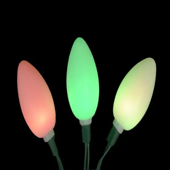 Hofert LED Color Changing C9 Pastel Christmas Lights - 3.75' Green Wire - 10ct Multi {3}