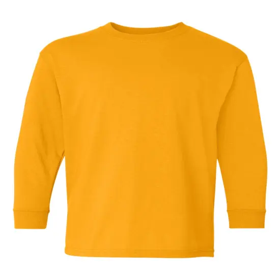 GILDAN&reg; Heavy Cotton Youth Crewneck Long Sleeve T-Shirt Gold {1}