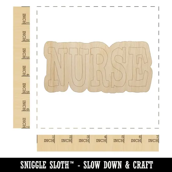 Nurse Fun Text Unfinished Wood Shape Piece Cutout for DIY Craft Projects {1}