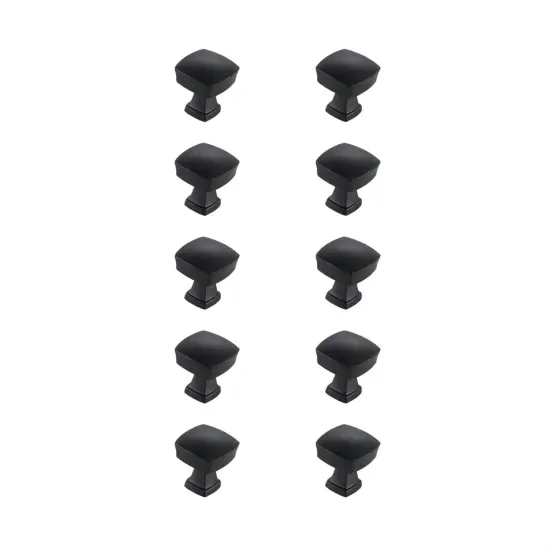 Irvin 1.3" Matte Black Square Knob Multipack (Set of 10) {1}