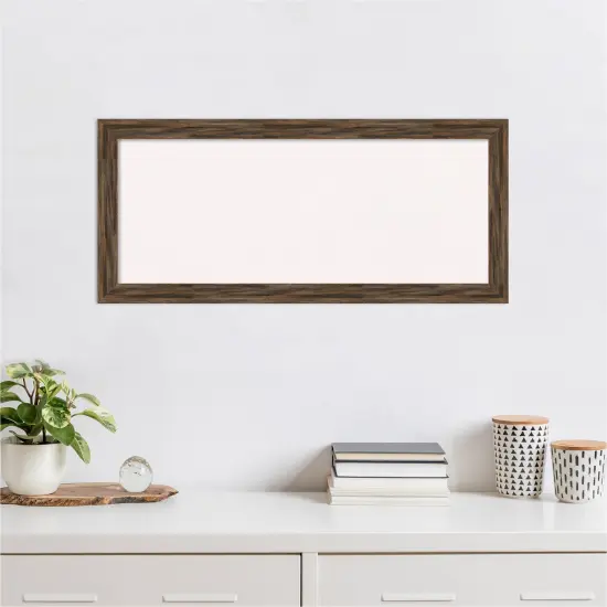 Regis Barnwood Narrow Wood Framed Corkboard, White Cork Mocha {4}