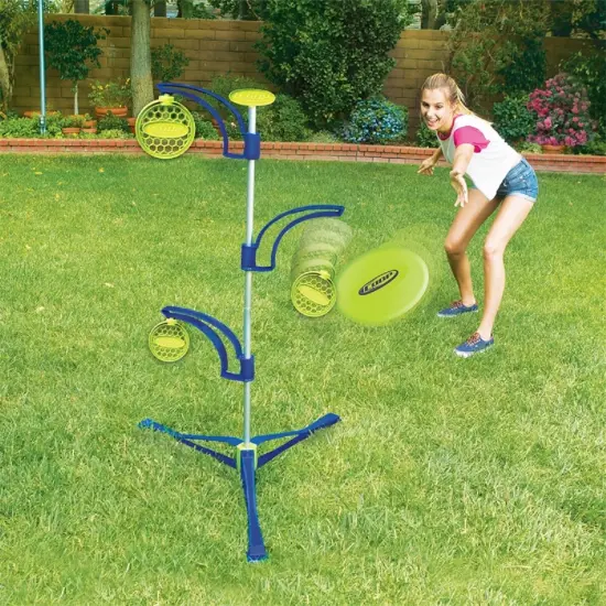 SwimWays Blue and Green Coop Magna Flying Disc Challenge Backyard Game Set 15.5" {5}