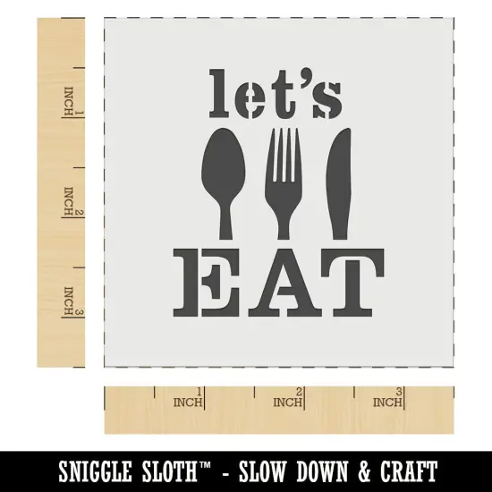 Let's Eat Knife Fork Spoon Wall Cookie DIY Craft Reusable Stencil {5}