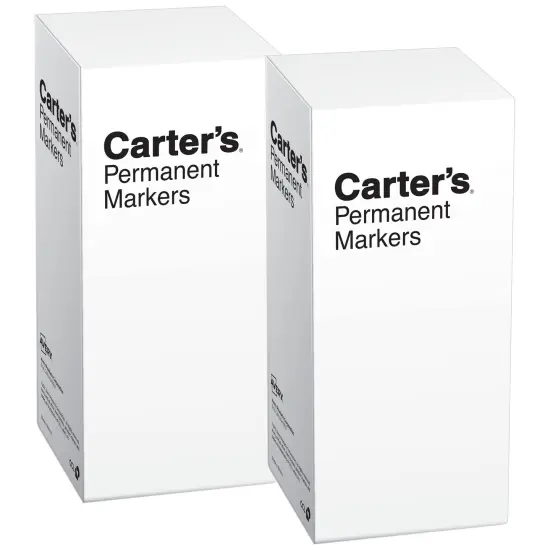Carter's Permanent Markers, Chisel Tip, Large Desk-Style Size, 12 per Pack, 2 Packs, 24 Black Markers Total (50216) {2}