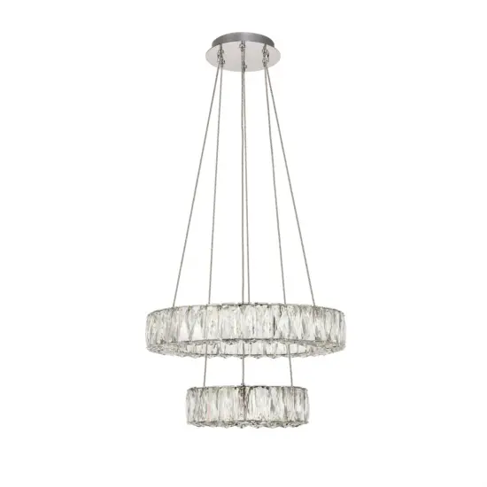 Monroe Integrated LED chip light Chrome Pendant Clear Royal Cut Crystal {1}