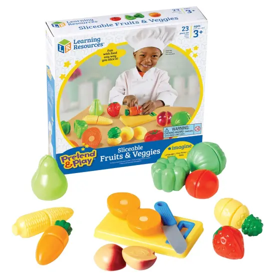 Learning Resources Pretend Play Sliceable Fruits and Veggies - 23 Pieces {4}