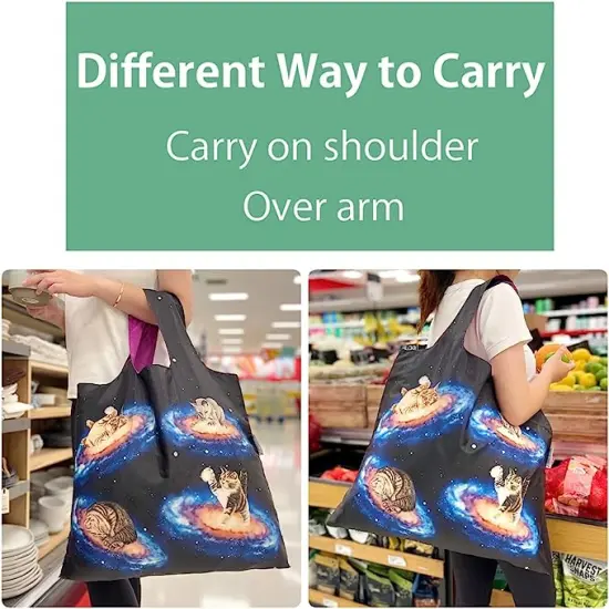 Wrapables Allybag Foldable & Lightweight Reusable Grocery Bag, 3 Pack Leopard Porcupine {6}