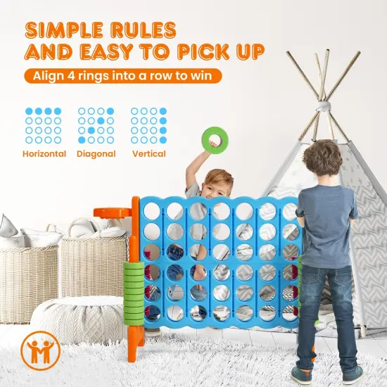 2.5Ft 4-to-Score Giant Game Set Perfect for Indoor-Outdoor Use Orange {6}