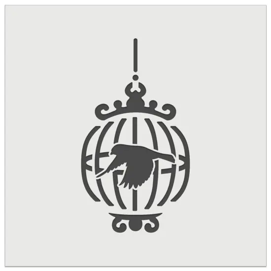 Finch in a Bird Cage Wall Cookie DIY Craft Reusable Stencil {7}