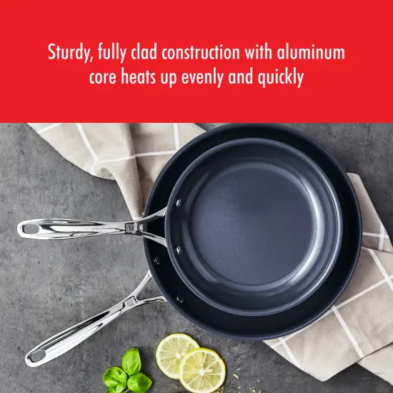 ZWILLING Clad CFX 2-pc Stainless Steel Ceramic Nonstick 8-in & 10-in Fry Pan Set {4}