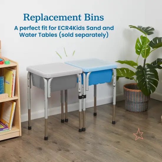 Square Bin with Lid, Storage Containers, 2-Pack Grey {5}