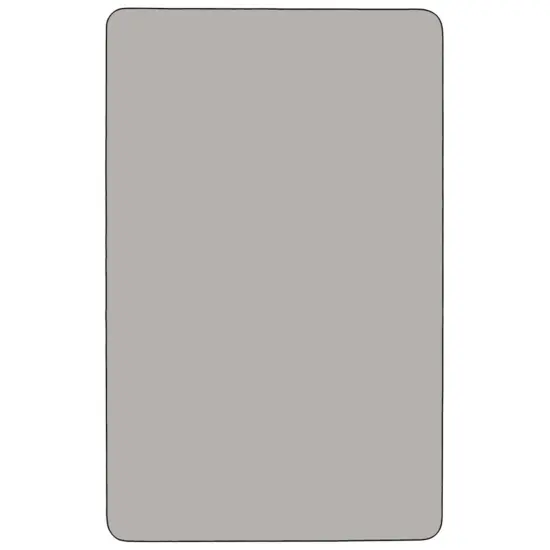 Emma and Oliver 30x48 Rectangle HP Laminate Adjustable Preschool Activity Table Gray {2}