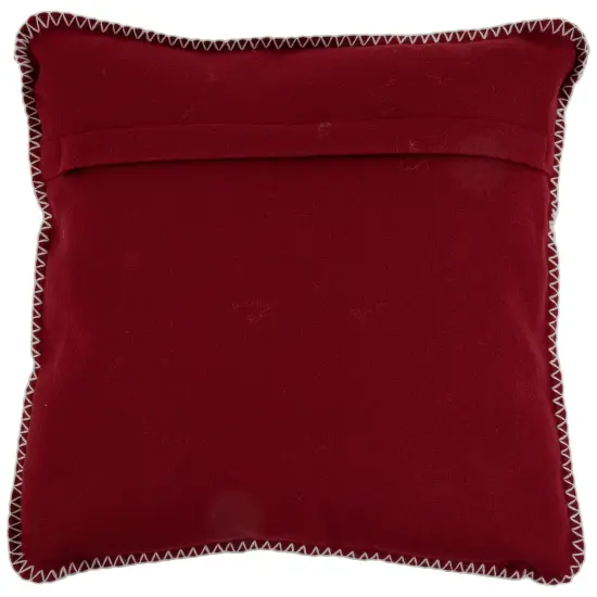 Northlight 18" Maroon and Beige Deer Head Worsted Christmas Square Throw Pillow Red {5}
