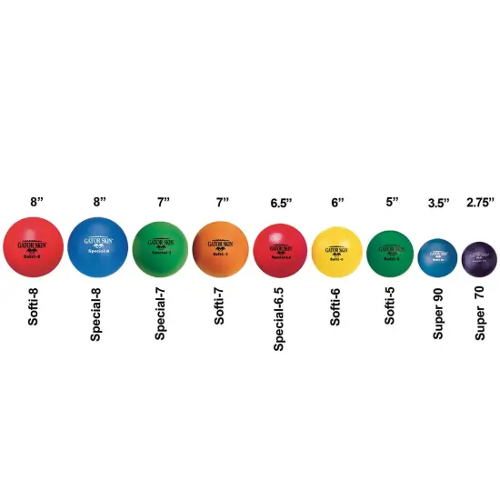 S&S Worldwide Gator Skin Super 90 Balls. 3.5" PU Coated Foam Balls. Soft No-Sting Balls are Great for Indoor Baseball/Softball, Floor Hockey, Dodgeball and PE Games. Set of 6. {6}