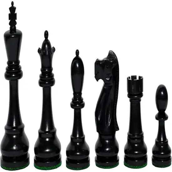 WE Games Weighted Jacques Wood Chess Pieces in Box, 3.5 in. King {4}