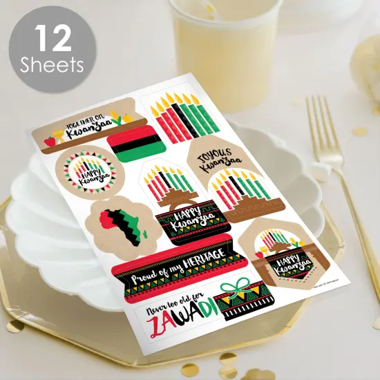 Big Dot of Happiness Happy Kwanzaa Party Favor Sticker Set - 12 Sheets - 120 Stickers {3}