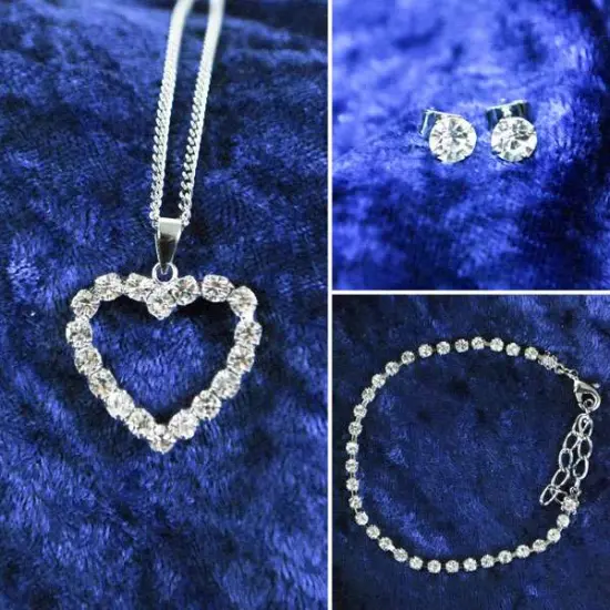 Rhinestone Heart Fashion Jewelry - JW7000S {1}