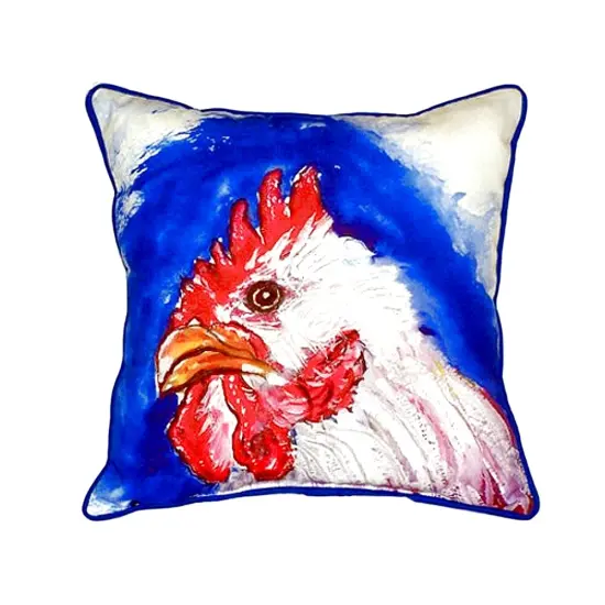 Betsy Drake Rooster Head Script Extra Large 22 X 22 Indoor / Outdoor Pillow {1}