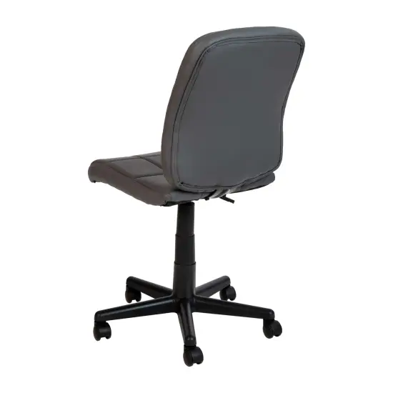 Emma and Oliver Mid-Back Quilted Vinyl Swivel Task Office Chair Gray {4}