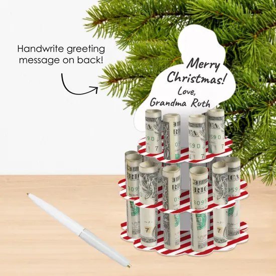 Big Dot of Happiness Flamingle Bells DIY Tropical Christmas Party Money Holder Gift Cash Cake {3}