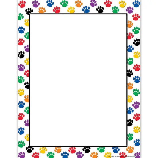 Colorful Paw Prints Computer Paper, 50 Per Pack, 6 Packs {2}