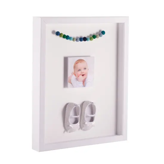 ArtToFrames 12x24 Inch Shadow Box Picture Frame, with a Satin White 1.00" Wide Shadowbox frame and Super White Mat Backing (4655) {2}