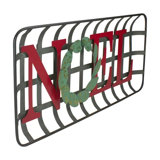 Northlight 30" Red and Green "NOEL" Rustic Tobacco Basket Christmas Wall Decor Gray {3}