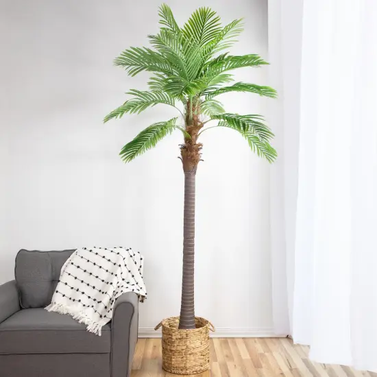 Northlight 8' Artificial Potted Phoenix Palm Tree Green {3}
