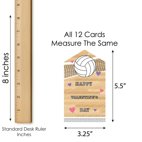 Big Dot of Happiness Bump, Set, Spike - Volleyball - Cards for Kids - Happy Valentine's Day Pull Tabs - Set of 12 {7}
