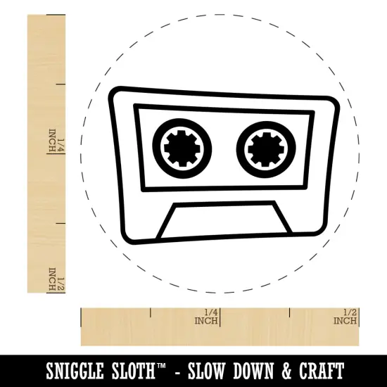 Retro Cassette Mix Tape Self-Inking Rubber Stamp for Stamping Crafting Planners Purple {1}