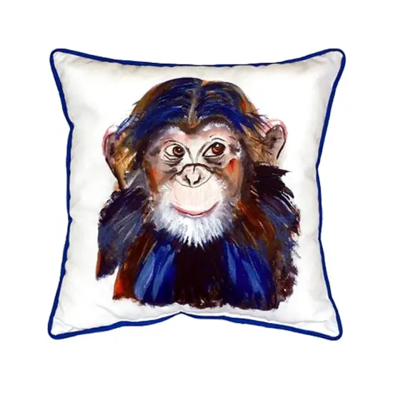 Betsy Drake Chimpanzee Extra Large 22 X 22 Indoor / Outdoor Pillow {1}