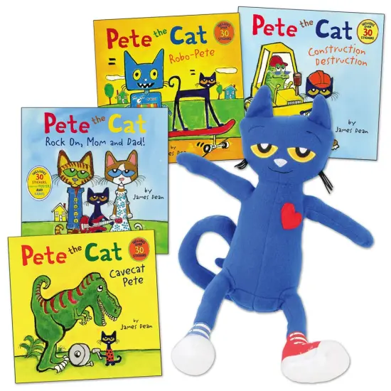 Kaplan Early Learning Company Pete the Cat Doll and 4 Paperback Book Set {1}