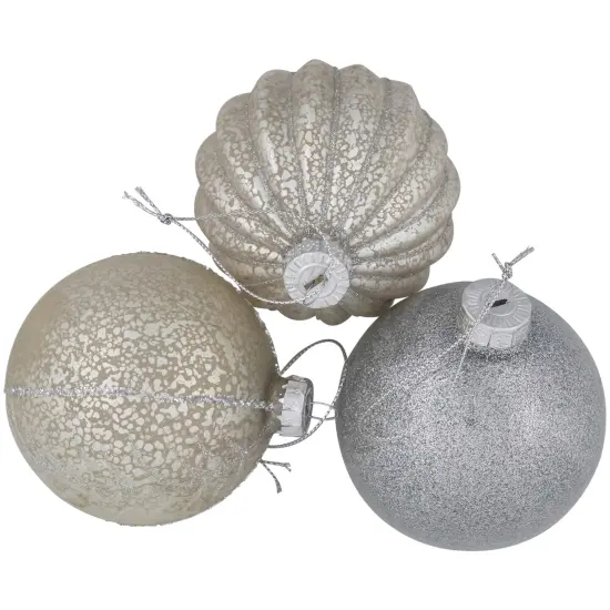 Northlight 2-Finish Glass Ball Christmas Ornaments - 3" (80mm) - Gold and Silver - 9ct {7}