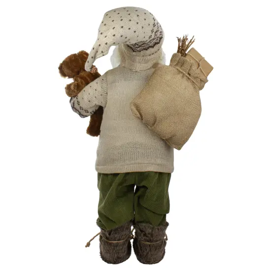 Northlight 2' Standing Santa Christmas Figure with a Plush Bear and Lantern Brown {6}